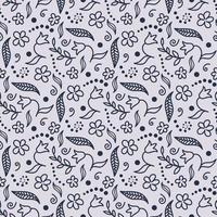 doodle floral pattern vector