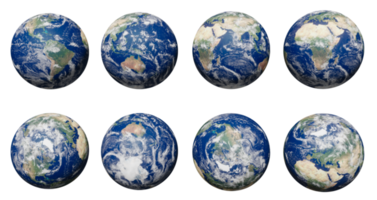 3d rendering, Planet Earth globe, isolated on transparent background - PNG format.