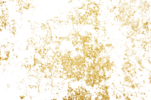 Gold splashes Texture. Grunge golden background pattern of cracks, scuffs, chips, stains, ink spots, lines on transparent background PNG file