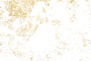 Gold splashes Texture. Grunge golden background pattern of cracks, scuffs, chips, stains, ink spots, lines on transparent background PNG file