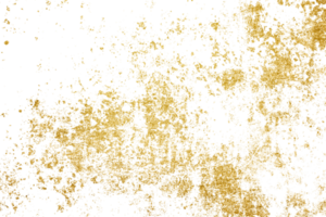 Gold splashes Texture. Grunge golden background pattern of cracks, scuffs, chips, stains, ink spots, lines on transparent background PNG file