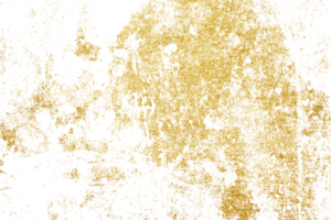 Gold splashes Texture. Grunge golden background pattern of cracks, scuffs, chips, stains, ink spots, lines on transparent background PNG file