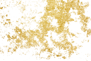 guld stänk textur. grunge gyllene bakgrund mönster av sprickor, skav, pommes frites, fläckar, bläck fläckar, rader på transparent bakgrund png fil
