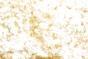 Gold splashes Texture. Grunge golden background pattern of cracks, scuffs, chips, stains, ink spots, lines on transparent background PNG file