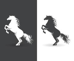 corriendo caballo negro silueta. saltando caballo vector ilustración.