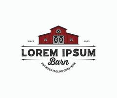 Vintage farm logo design vector. Barn wood building house farm logo design vector