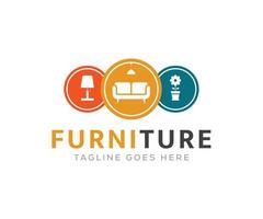 Interior and furniture logo design vector template
