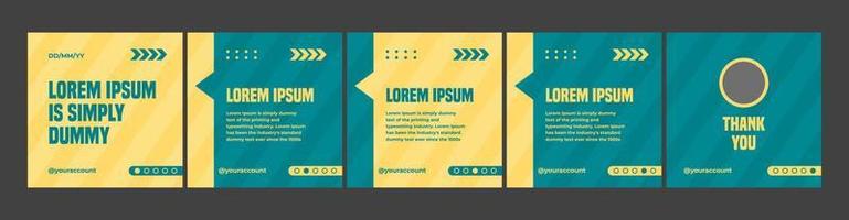 carousel layout templates. microblog or carousel social media template with yellow and green color combination vector