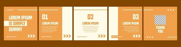 carousel layout template for social media. banner, carousel or microblog template with a warm color theme vector