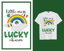 Little miss lucky charm St Patrick's day t shirt typography design vector illustration