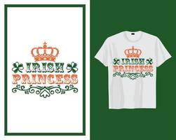 irlandesa princesa S t patrick's día t camisa tipografía diseño vector ilustración