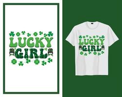Lucky girl St Patrick's day t shirt typography design vector illustration