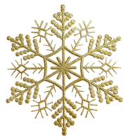 Gold glitter Snowflake isolated on transparent background png file