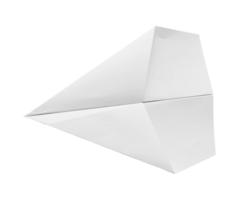 White paper plane isolated on transparent background PNG file format.