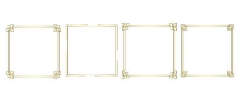 Set of luxury geometric golden frame vector. Gradient gold art deco, antique, vintage style, oriental decorative border line pattern. Elegant design illustration for card, decoration, poster, banner. vector