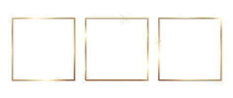 Set of luxury geometric golden frame vector. Gradient gold art deco, antique, vintage style, glitter decorative border line shape. Elegant design illustration for card, decoration, poster, banner. vector