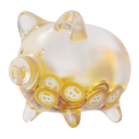 bitcoin oro btg claro vaso cerdito banco con decreciente pila de algo de cripto monedas png
