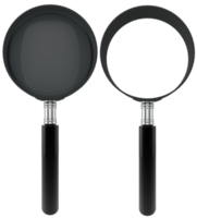 Magnifying glass 3d render. Magnifier. Isolated object on a transparent background png