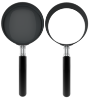 Magnifying glass 3d render. Magnifier. Isolated object on a transparent background png