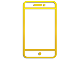 móvil teléfono contorno icono en transparente antecedentes. png