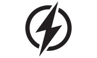 ikon av energi åska blixt- bult symbol eller elektricitet kraft elektrisk tecken symbol png