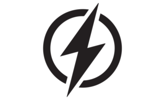 Icon of energy thunder lightning bolt symbol or electricity power electric sign symbol png