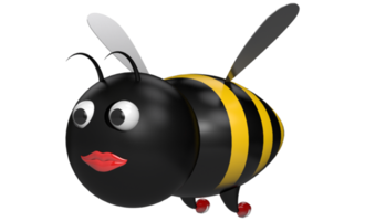3d Bee on transparent background png