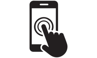 smartphone touch icon on transparent background. png
