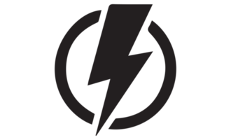 icoon van energie donder bliksem bout symbool of elektriciteit macht elektrisch teken symbool png