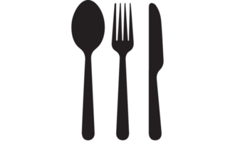 cuchara, tenedor y cuchillo icono conjunto en transparente antecedentes png