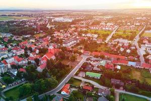 Aerial view of small tpwn in Europe photo