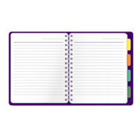 Notebook with blank paper sheet png