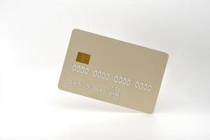 3d hacer de realista crédito tarjeta en blanco antecedentes foto