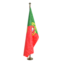 Portugal asta de bandera aislado 3d representación png