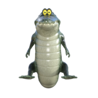 Crocodile cartoon isolated 3d rendering png