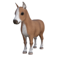 Cute horse isolated 3d rendering png