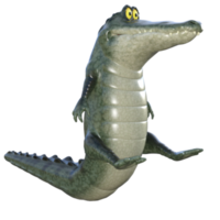 Crocodile cartoon isolated 3d rendering png