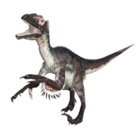 Utahraptor dinosaurio aislado 3d hacer png