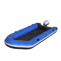 boat with motor isolated 3d rendering png