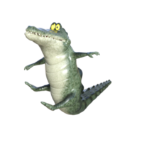 Crocodile cartoon isolated 3d rendering png