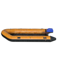 boat with motor isolated 3d rendering png