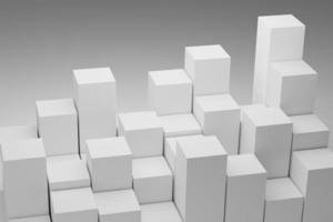 Many cubes on white background. 3d illustration photo