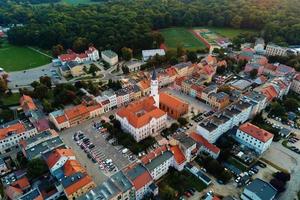 Cityscape of small european town, aerial view photo