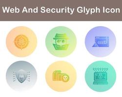 web y seguridad vector icono conjunto