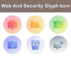 web y seguridad vector icono conjunto