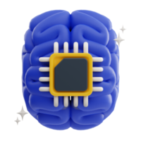 CPU cérebro 3d ilustração png