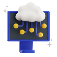 Cloud Computing 3D Illustration png