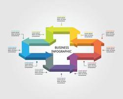 timeline arrow chart template for infographic for presentation for 12 element vector