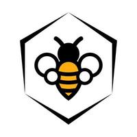 abeja miel dibujos animados logo vector aislar en blanco antecedentes