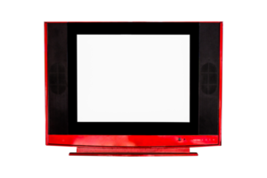 antiguo el rojo television en transparente antecedentes. png realista diseño elemento.